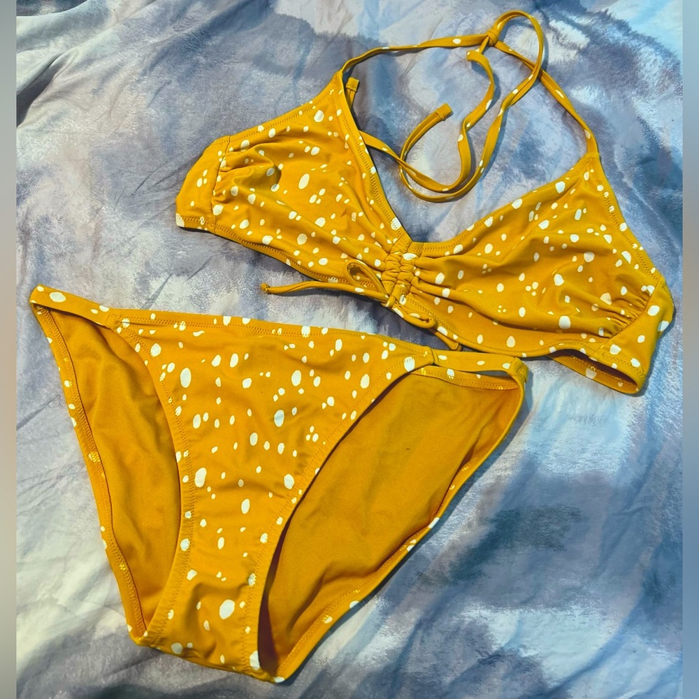 Kona Sol Polka Dot Binki Set - Yellow/White - XL/L
